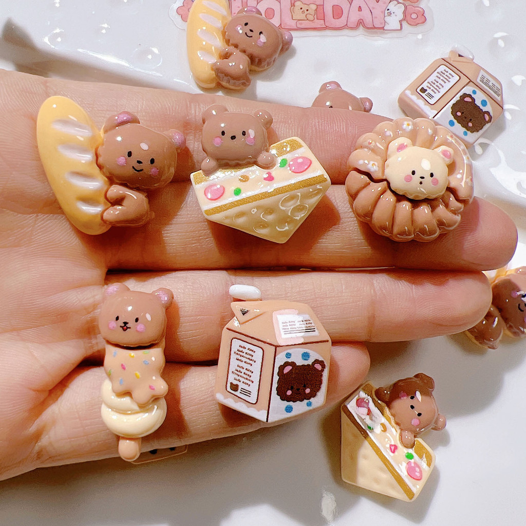 อุปกรณ์เสริมเรซิ่น DIY เคสโทรศัพท์ แพทช์แบน อุปกรณ์หมวกกันน็อค สําหรับเด็ก อุปกรณ์จัดหาข้ามพรมแดน หัวเข็มขัดรองเท้า อุปกรณ์เสริมบิสกิตหมี