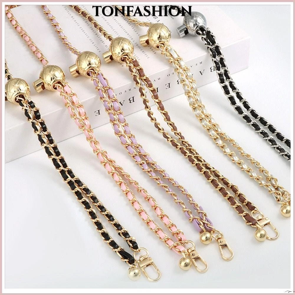 Tonfashion สายโซ่คล้องไหล่ สีทอง ขนาดเล็ก ปรับความยาวได้