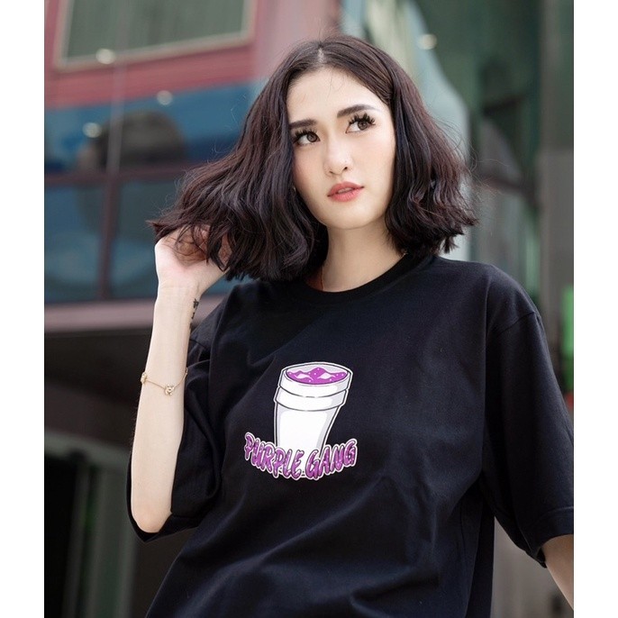 BEHIND CLOTHING เสื้อยืดลาย “PURPLE GANG”