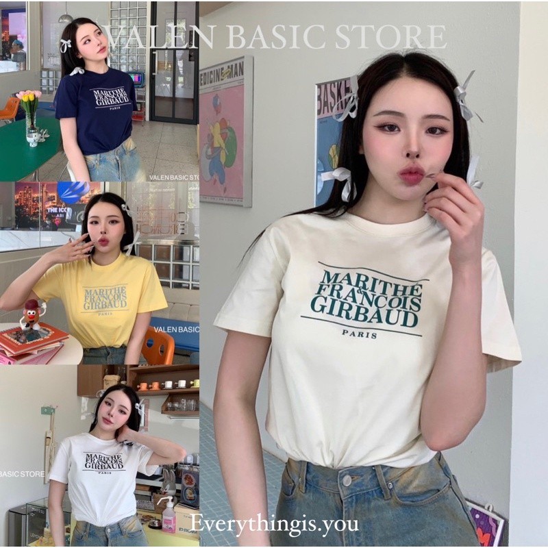 [ส่งจากโรงงาน]ออก24ชั่วโมง Angle House ผู้หญิง เสื้อยืดแขนสั้น Marithe Classic Logo Tee เสื้อยืดสุดฮิตเนื้อผ้าดีมาก
