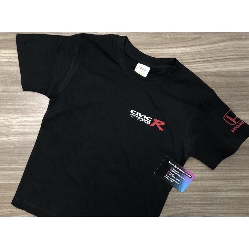 เสื้อยืด ลาย Honda Civic EK EK9 TYPE R REAR D1 สีดํา สําหรับเด็ก