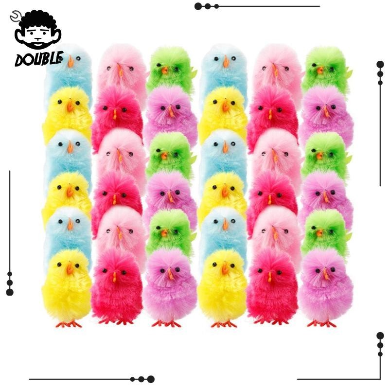 [ 36x เหมือนจริงคละสีเจี๊ยบของเล่นชุดลูกไก่ขนาดเล็ก