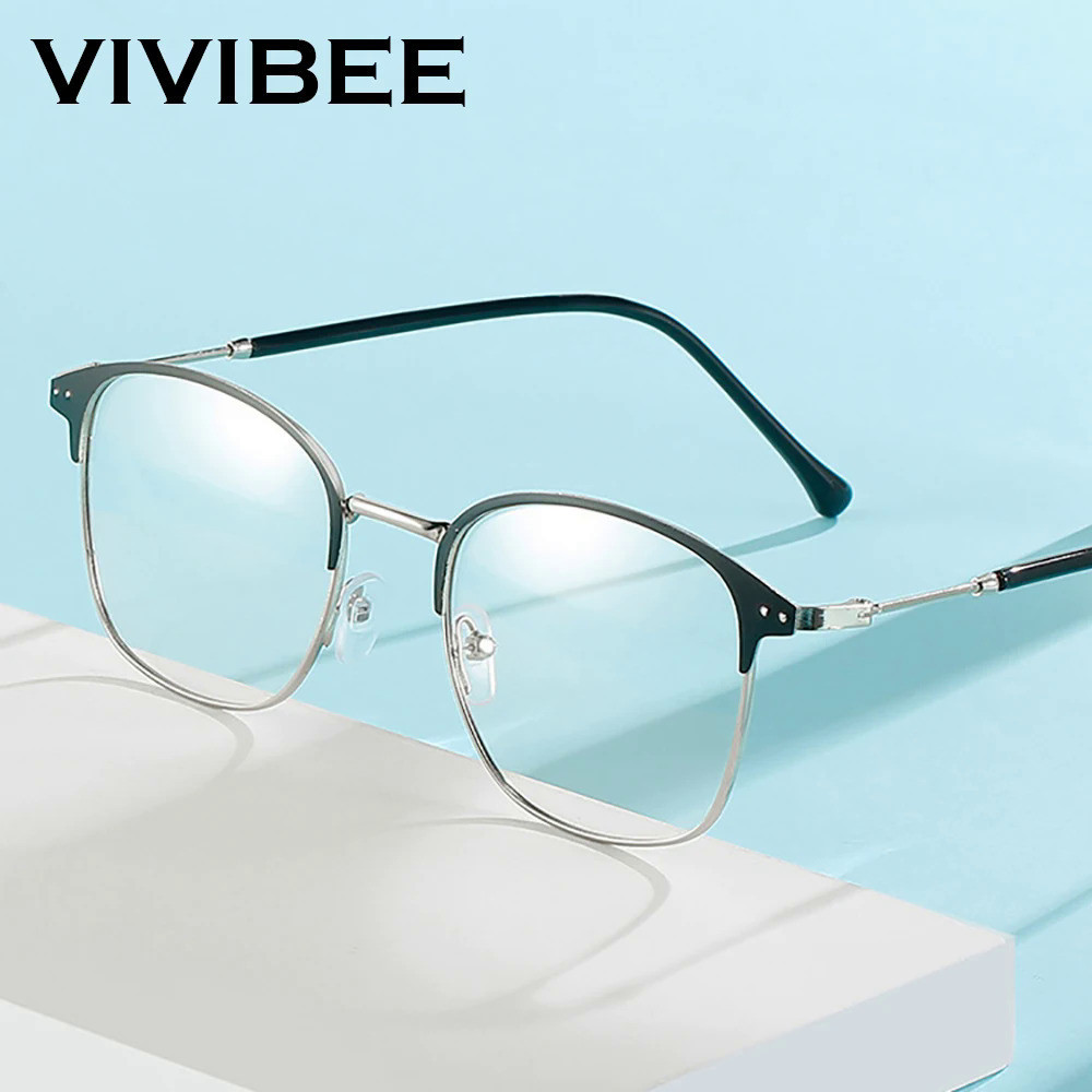 Metal Photochromic Blue Light Blocking Glasses Men Square Color Change UV400 Gaming Goggles Anti Filter Sunglass