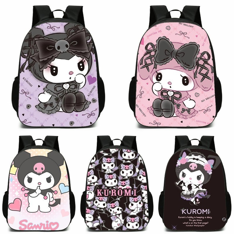กระเป๋าเป้สะพายหลัง กระเป๋านักเรียน พิมพ์ลายการ์ตูน KUROMI 3 มิติ น้ําหนักเบา สําหรับเด็ก