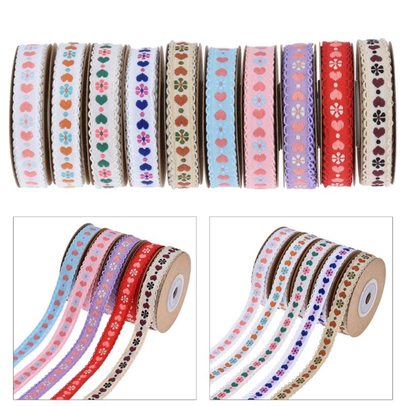 Alilin Heart Ribbon 5Yard สําหรับตกแต่งงานแต่งงานแบบห่อวันวาเลนไทน์