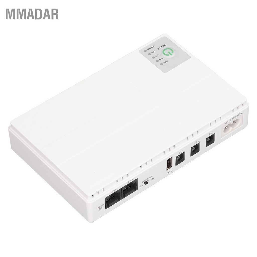 MMADAR 8800mAh Mini UPS แบตเตอรี่สำรอง 5V 9V 12V POE 15V 24V เอาต์พุต Uninterruptible Power Supply สำหรับกล้อง Router 85-265V