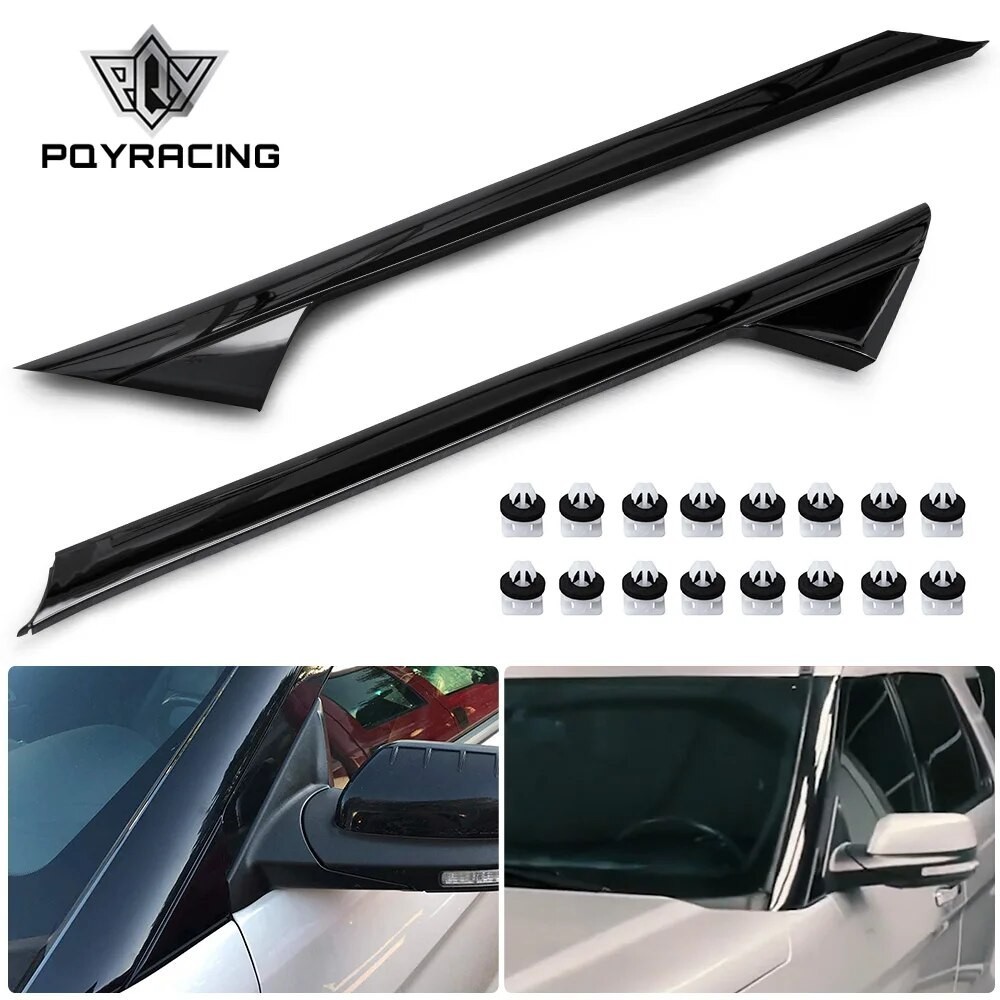 2PCS Front Left+Right A-Pillar Windshield Outer Trim Molding For Ford Explorer 2011-2019 2.3L / 3.5L