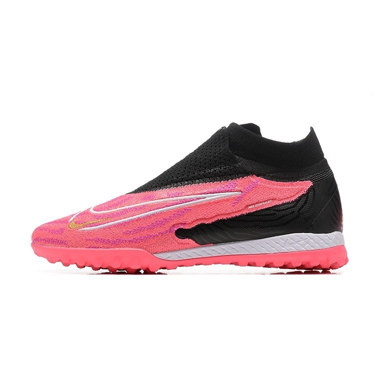 Nike high top Phantom GX รองเท้าฟุตบอล ผ้าถัก กันน้ํา สีชมพู