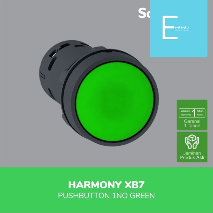 HIJAU Schneider Electric XB7 ปุ่มกด 1NO สีเขียว - XB7NA31