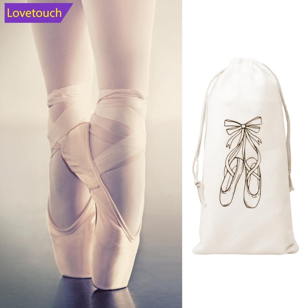 Lovetouch ถุงเก็บรองเท้าบัลเล่ต์ แบบหูรูดคู่ ความจุขนาดใหญ่ 13X27 ซม. สําหรับเด็ก H8M9