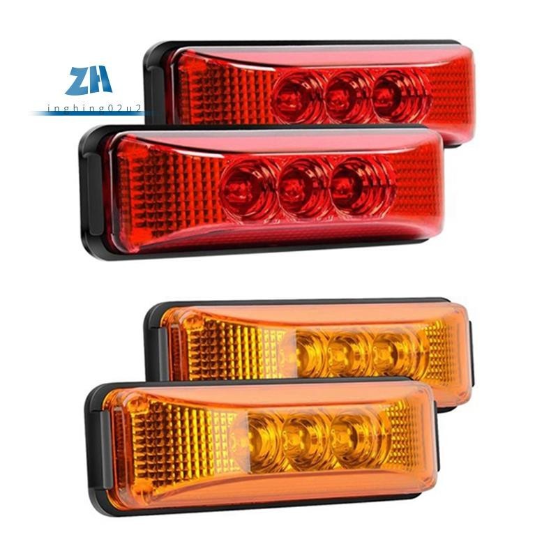 ไฟหรี่ LED 3 ดวง 24V 3.9 นิ้ว กันน้ํา สําหรับติดด้านหน้า และด้านหลังรถบรรทุก 2 ชิ้น
