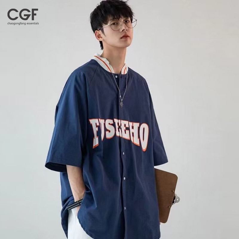 Chaogongfang เสื้อแจ็กเก็ตเบสบอล สไตล์ญี่ปุ่นวินเทจ แฟชั่นฤดูร้อน สําหรับผู้ชาย