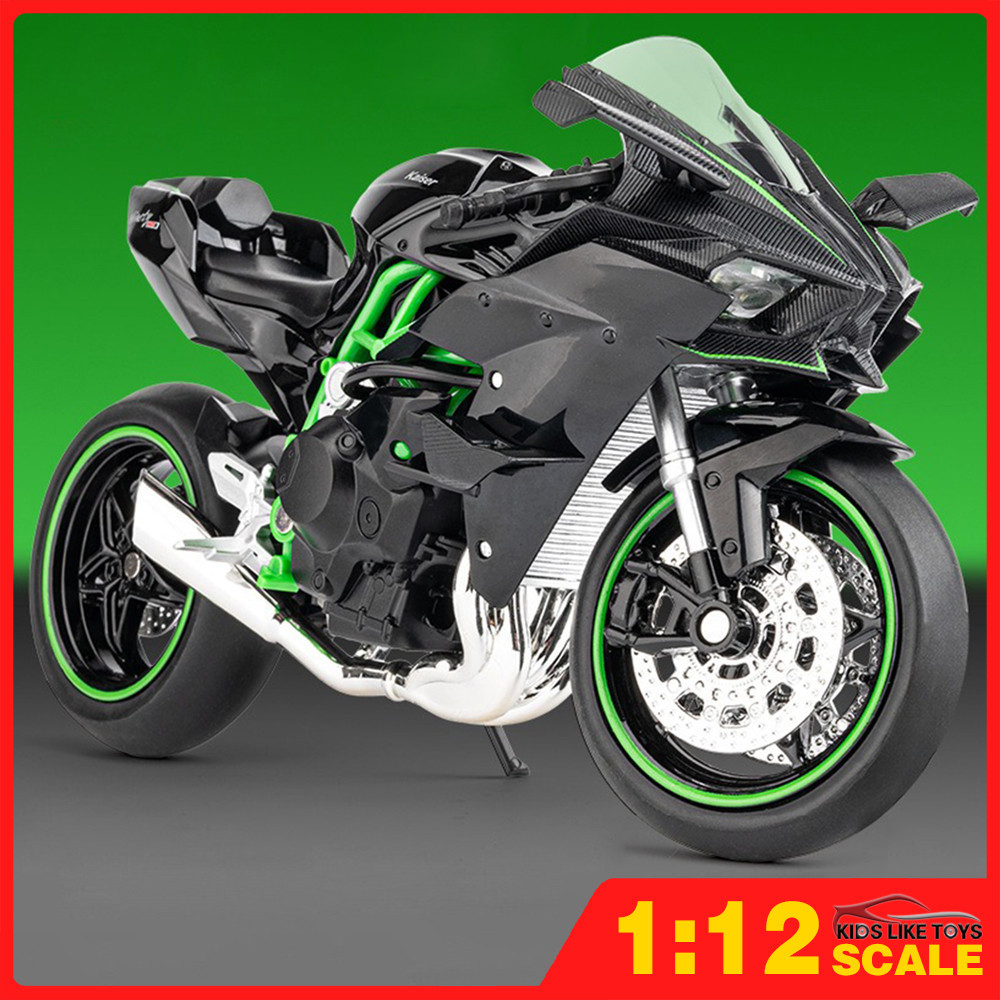 Klt โมเดลรถจักรยานยนต์ 1:12 Kawasaki Ninja H2R โลหะผสม ของเล่นสําหรับเด็ก