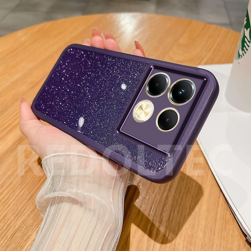 เคส Infinix Note 40 40 Pro 40 Pro+ 4G 5G เคสโทรศัพท์มือถือ ซิลิโคนใส แต่งกลิตเตอร์ ไล่โทนสี หรูหรา พร้อมตัวป้องกันเลนส์ สําหรับ Infinix Note40 Note 40Pro Note 40 Pro Plus
