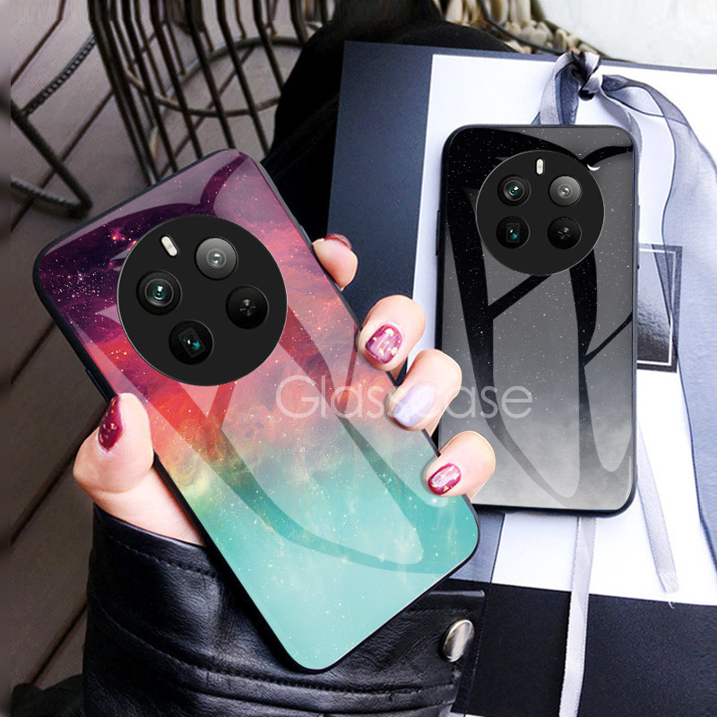 เคสโทรศัพท์แก้วแข็ง TPU นิ่ม กันกระแทก ลายท้องฟ้ากลางคืน สําหรับ Realme 12 Pro/12 Pro Plus/12X/12+ 4G 5G