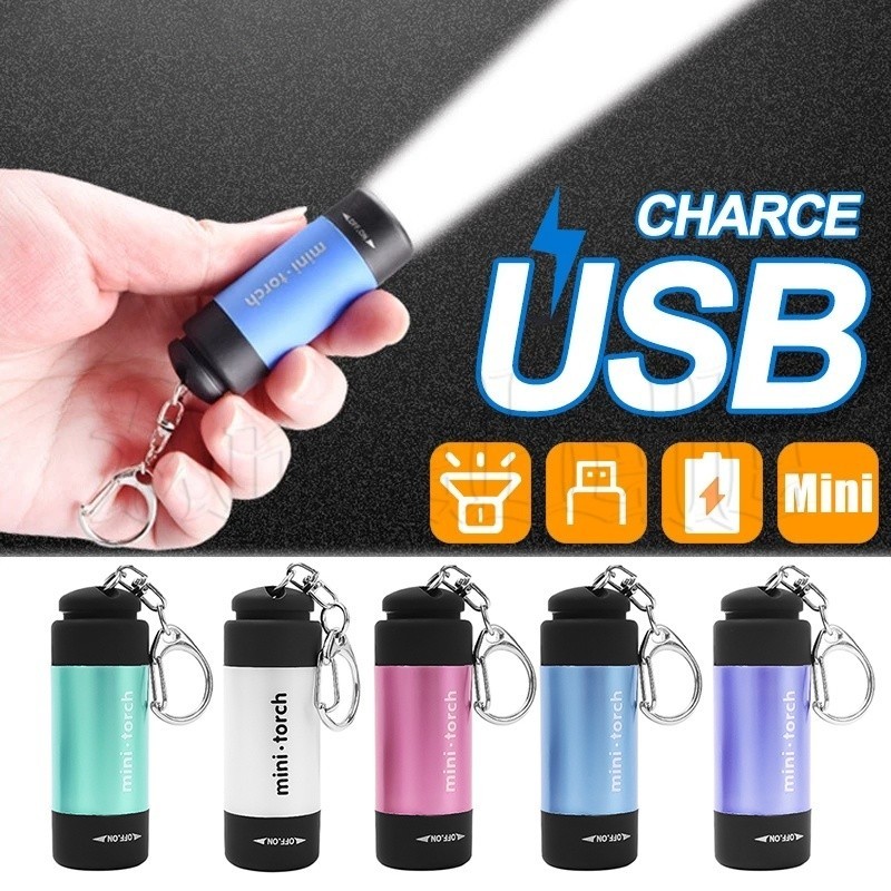 [ขายดี] ไฟฉายฉุกเฉิน ขนาดเล็ก แบบพกพา ชาร์จ USB พร้อมพวงกุญแจ น้ําหนักเบา สําหรับตั้งแคมป์ ฉุกเฉิน
