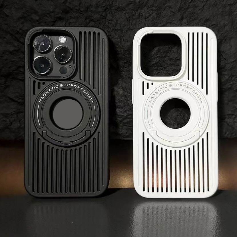 เคสไอโฟน 3IN1(ระบายความร้อน+ขาตั้ง+ ฟังก์ชั่นการชาร์จแม่เหล็กดูด)case for iphone 15 11 12 13 14 Pro 
