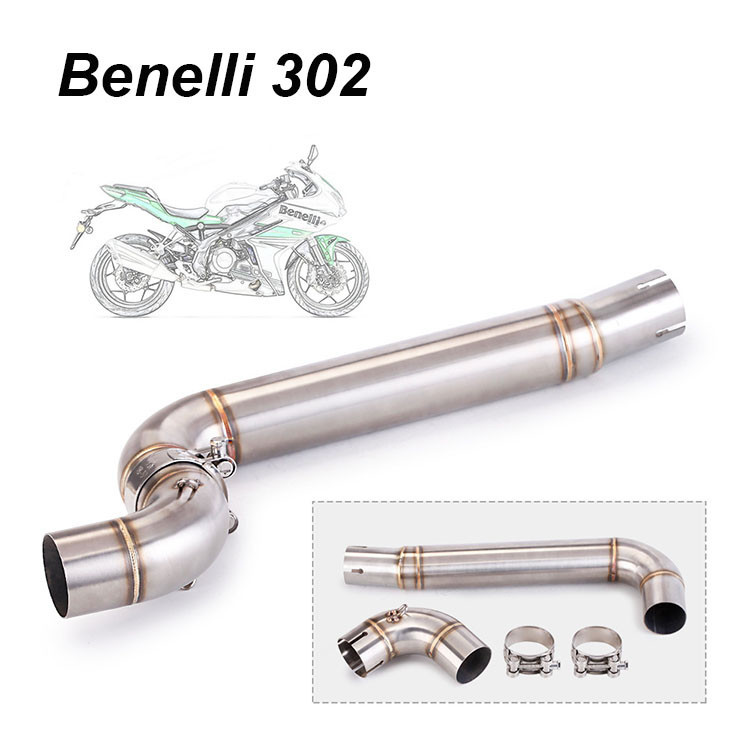ท่อไอเสียสแตนเลส สําหรับรถจักรยานยนต์ Benelli 302R Tornado 302 Midpipe