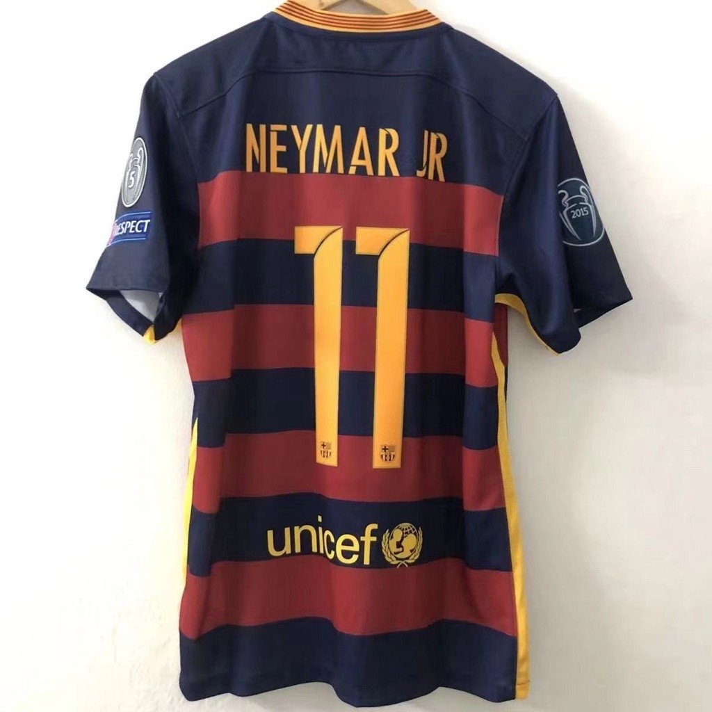 Jersey ฟุตบอล retro Barcelona ปี 2015-2016 เหมาะสำหรับเด็กชาย