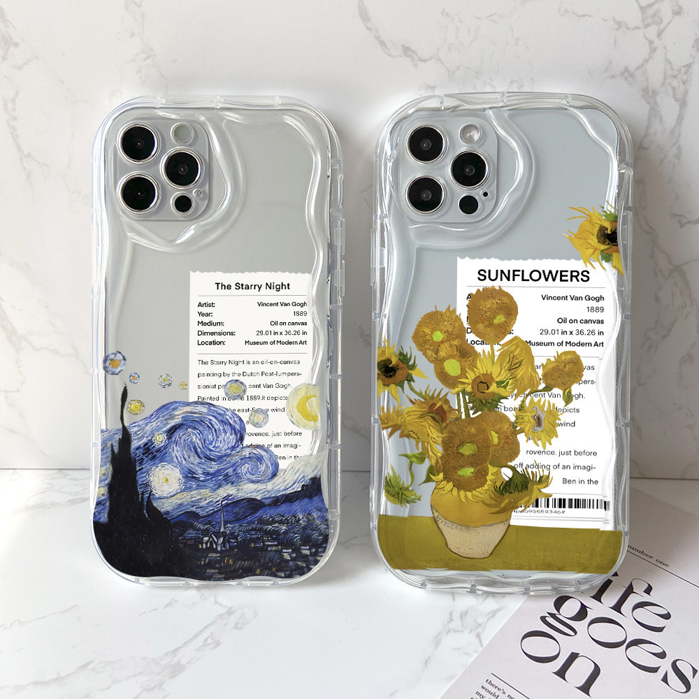 เคสโทรศัพท์มือถือนิ่ม แบบใส ลายดอกไม้นามธรรม Van Gogh สีครีม สําหรับ Redmi Note 13 12 12S 11 10 10X 9 8 Pro Plus 4G 5G 13C 12C 10C 10A 9C NFC Prime