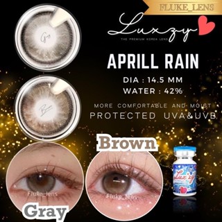 April Rain brown gray 💙 คอนแทคเลนส์ (ขนาดกลาง) Luxzylens เลน…