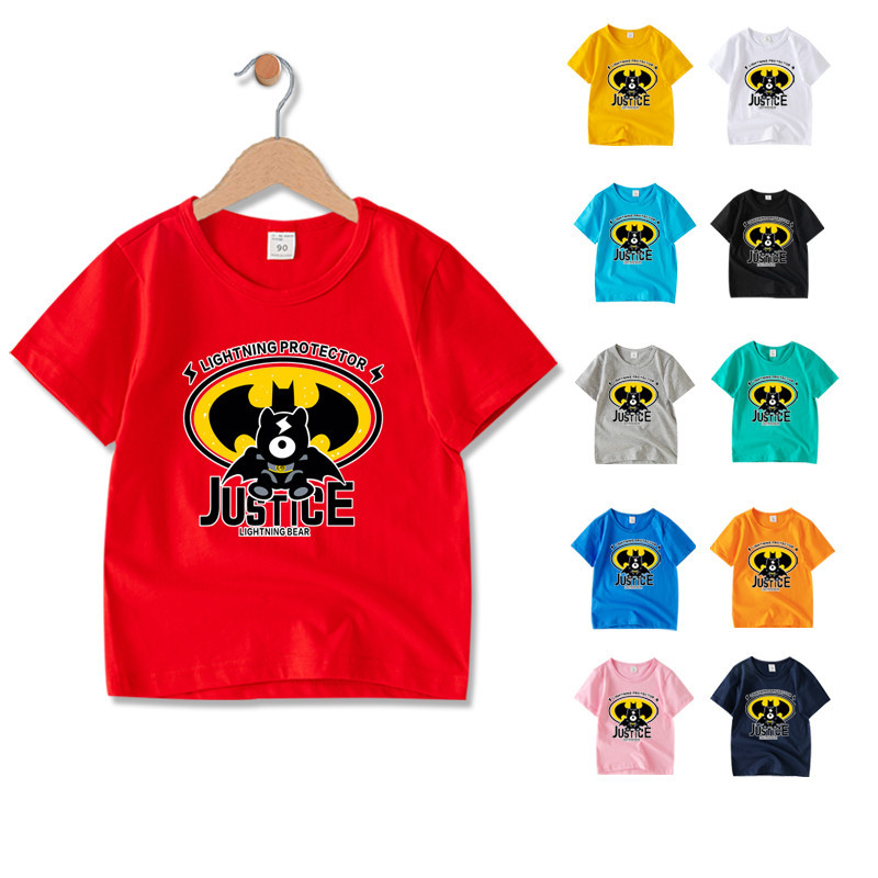 เสื้อยืดคอกลม แขนสั้น ผ้าฝ้าย ลายการ์ตูนหมี สําหรับเด็ก NE011