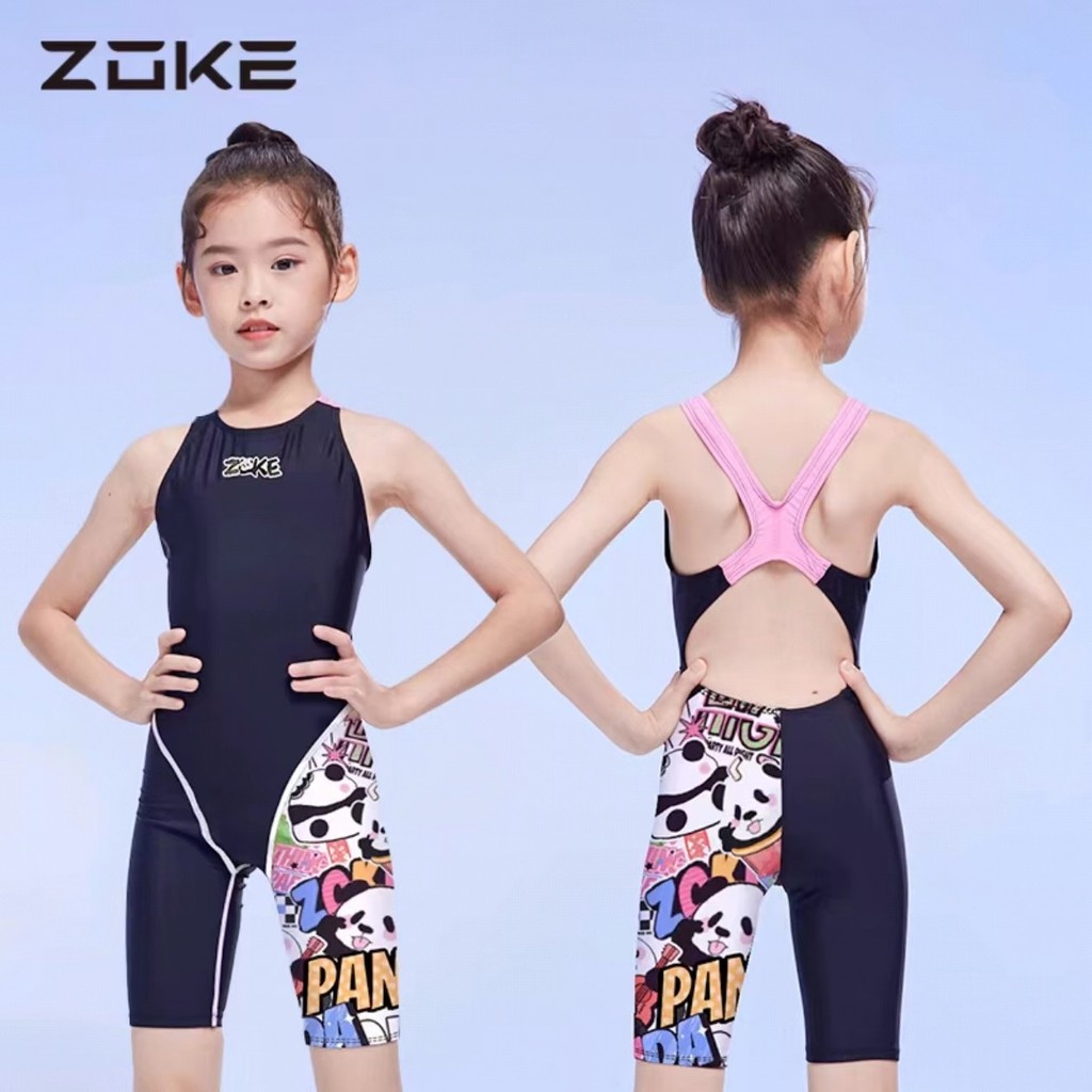 ชุดว่ายน้ำเด็กผู้หญิงสำหรับเด็กโต ZOKE การฝึกมืออาชีพ ชุดว่ายน้ำแบบชิ้นเดียวสำหรับเด็กผู้หญิง