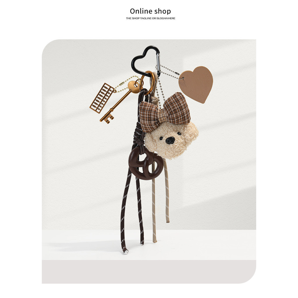 🐻ตุ๊กตาห้อยกระเป๋า จี้กระเป๋า Original Alkali Water Bread Teddy Puppy Bag Pendant miu Series Doll Plush Car Womens จี้พวงกุญแจ พวงกุญแจหมา keychain bag charm ห้อยกระเป๋า