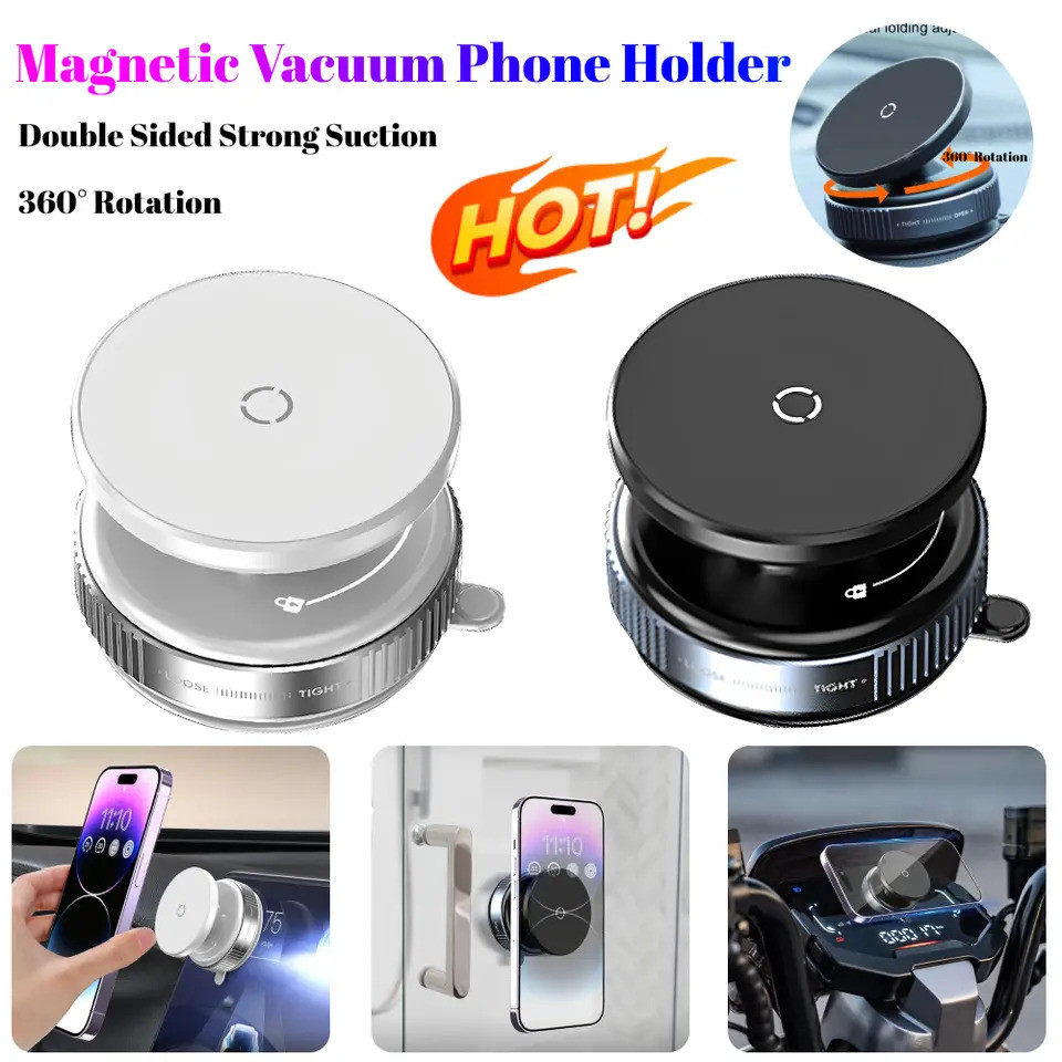 360องศา Rotation Universal Stable Glass Vacuum Adsorption Suction Screen Holder With Charger Car Magnetic Cell Phone Holder