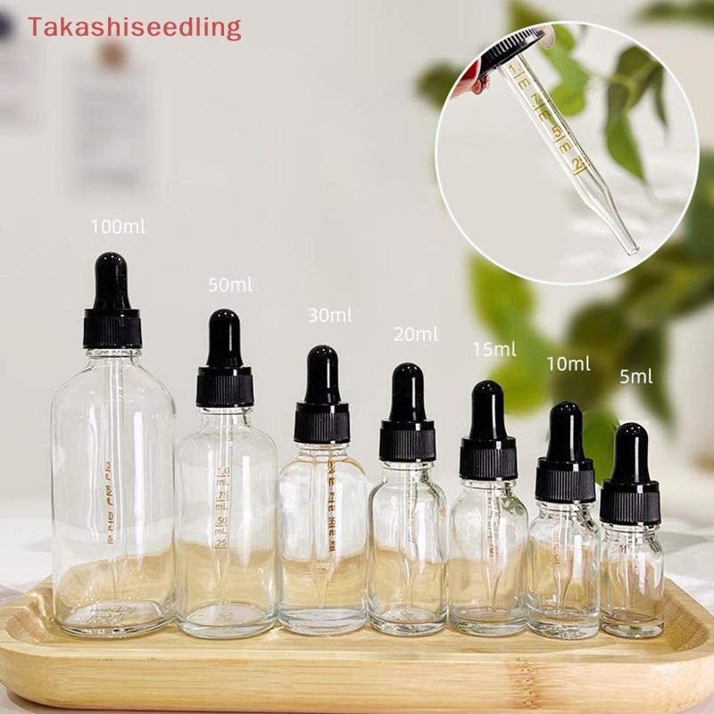 (Takashiseedling) ขวดหยดพร้อมสเกล Reagent Eye Drop แก้วใสอโรมาเธอราพีขวดปิเปตของเหลวขวดรีฟิลเดินทาง