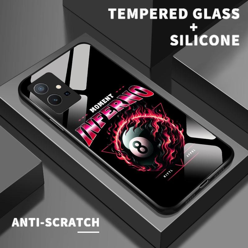 เหมาะสำหรับ VIVO Y75 5G Y75 4G Y75S Y72 Y73 Y76 Y7s Y85 Y89 กรณีโทรศัพท์ใหม่เคส Fashions Eight Ball 