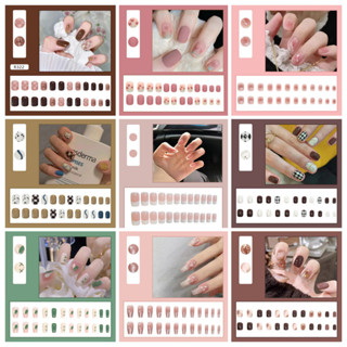 เล็บแฟชั่น เล็บปลอม ชนิดอะคริลิค สไตล์ฝรั่งเศส สีขาว ชมพู 24…