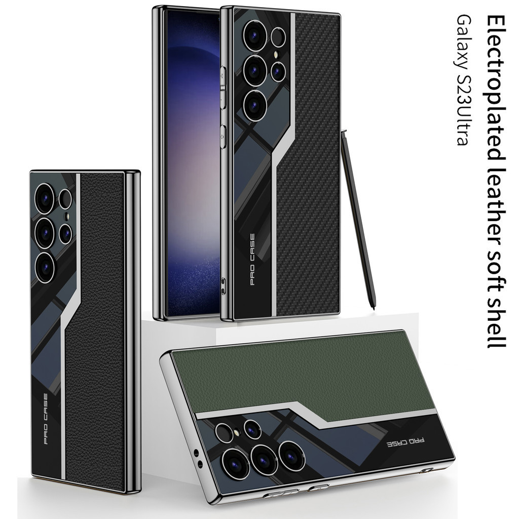 หรูหรากันชน Electroplated สําหรับ Samsung Galaxy S24 Ultra S23U S25U หนังชุบ S24U S25Ultra S23Ultra 