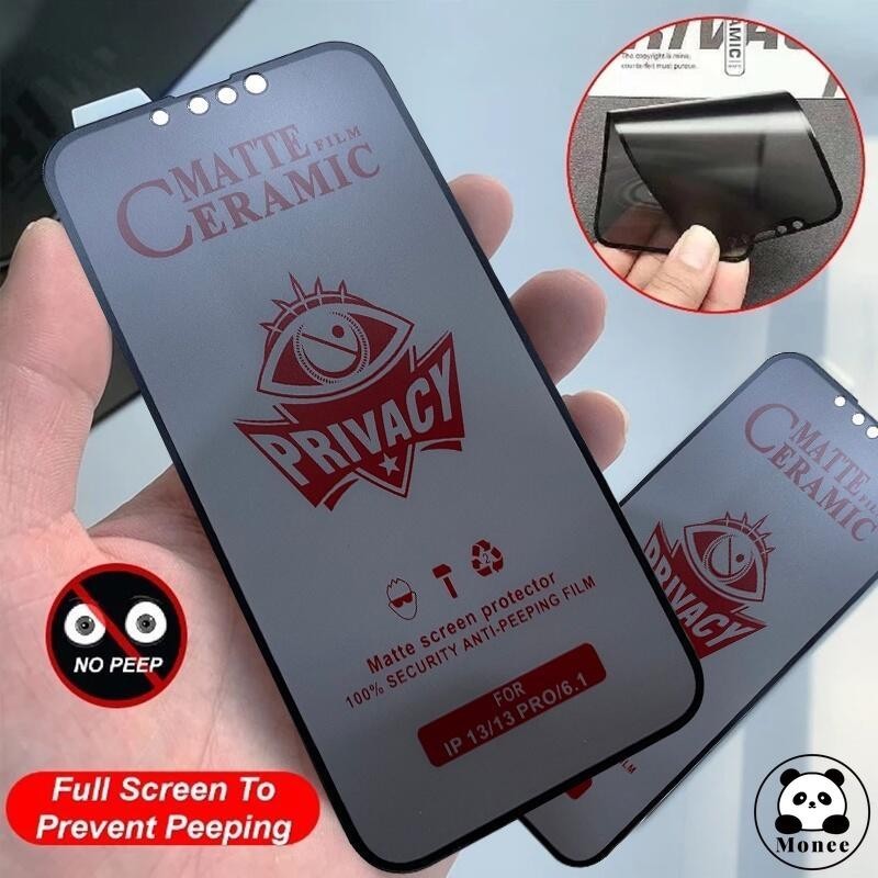 ฟิล์มเซรามิค เนื้อแมตต์ ป้องกันการแอบมอง เพื่อความเป็นส่วนตัว สําหรับ iPhone 11 12 13 14 15 Pro Max X XS Max XR 6 6S 7 8 Plus