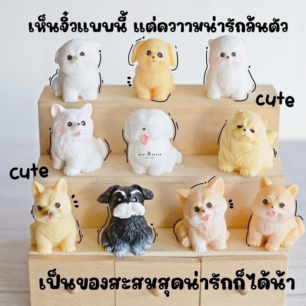 แก๊งค์น้องหมา 10 แบบ ชุดสีดำหนวด ตัวกลม (ชุด 10 แบบ) MS5862 ตุ๊กตาจิ๋ว โมเดลจิ๋ว ตุ๊กตาเรซิ่น สำหรับแต่งสวน แต่งบ้าน ...