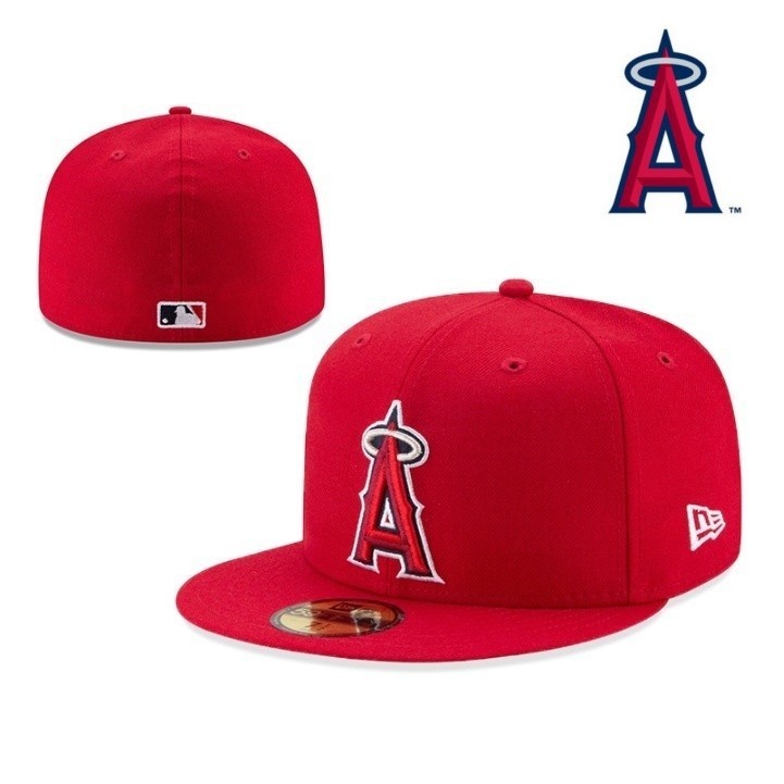 หมวกเบสบอล MLB Los Angeles Angels สีแดง สามารถปรับได้ แฟชั่นฤดูร้อน สไตล์สปอร์ต