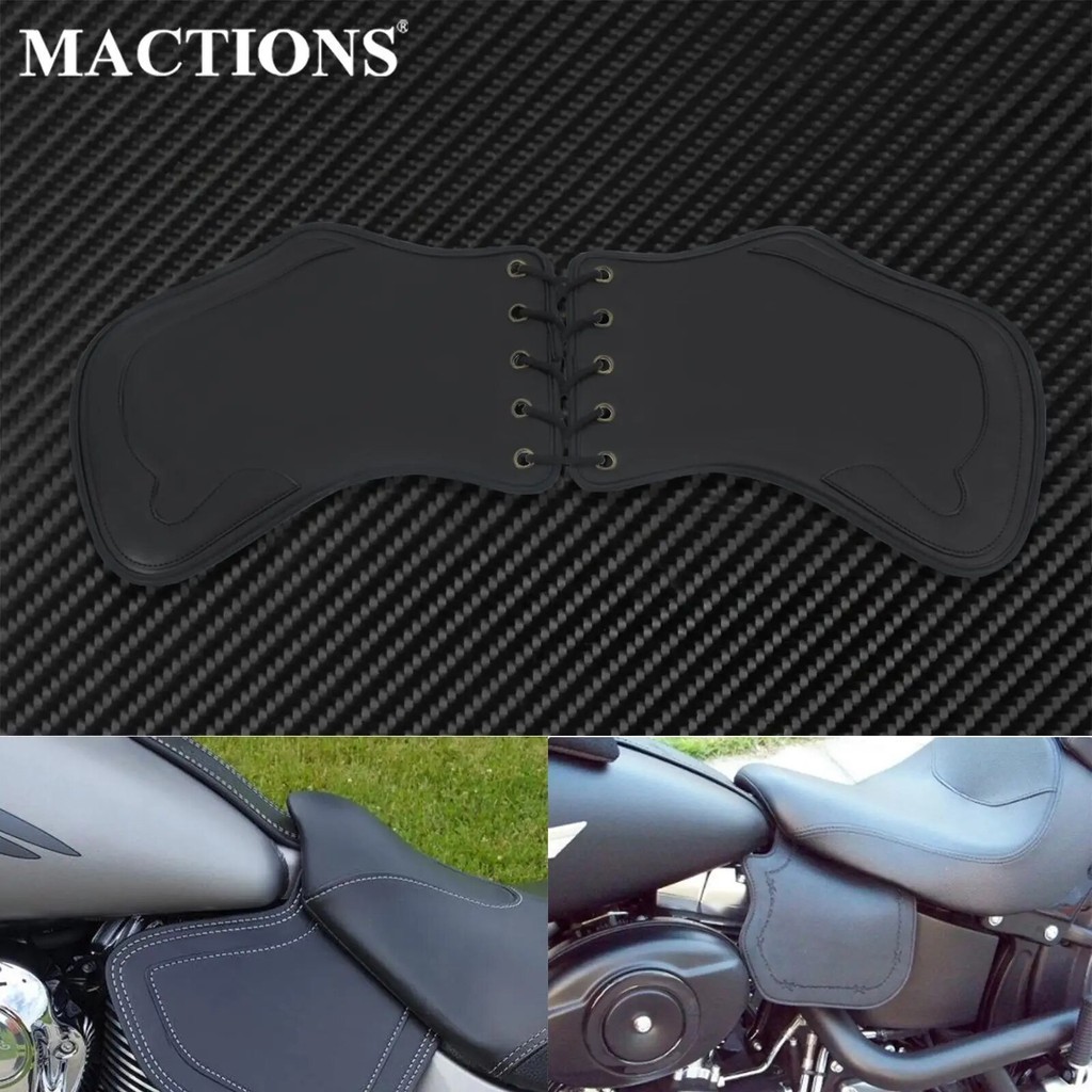 BAMotorcycle PU Leather Heat Saddle Shield Deflectors For Harley Touring Street Glide Road Glide Dyna Fatboy Softail Spo