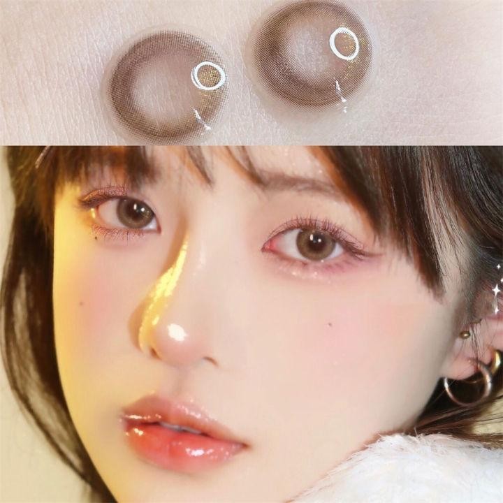 เลนส์สไตล์ประจำวัน คอนแทคเลนส์สี Nano Brown 14.0mm mini ขนาดมินิ Monthly Replace
