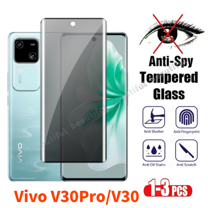 Vivo V30 Pro 3D โค้งความเป็นส่วนตัวกระจกนิรภัยสําหรับVivo V30 V30PRO V30E V40 V40E V40Lite VivoV30 ป