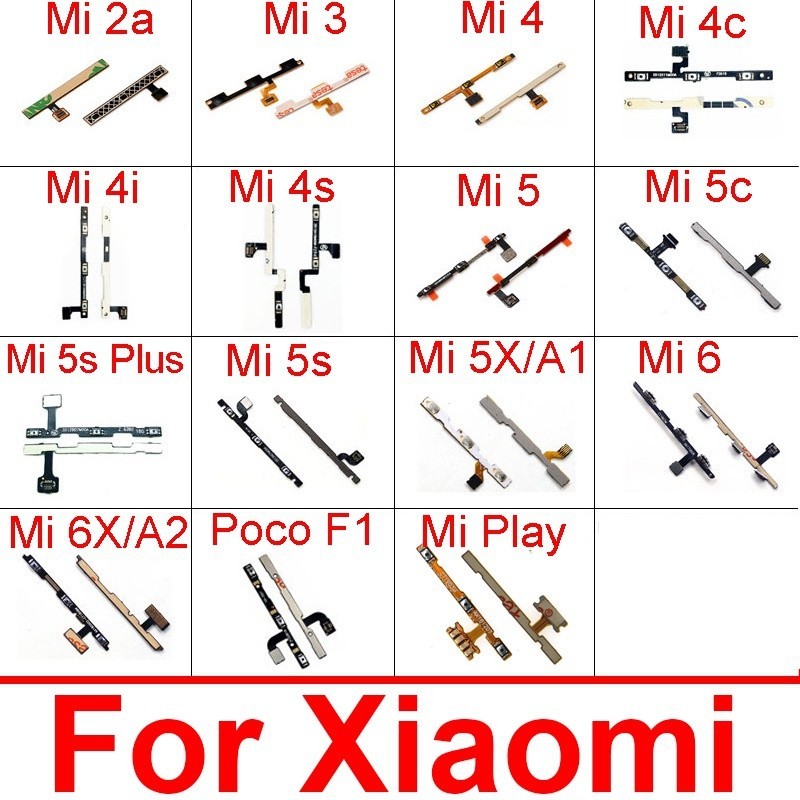 ปุ่มปิดไฟ DNUV &On & Volumeด้านข้างKey FlexสําหรับXiaomi Pocophone F1 Mi 6 6X 5s Plus 5X 5C 5 4S 4C 