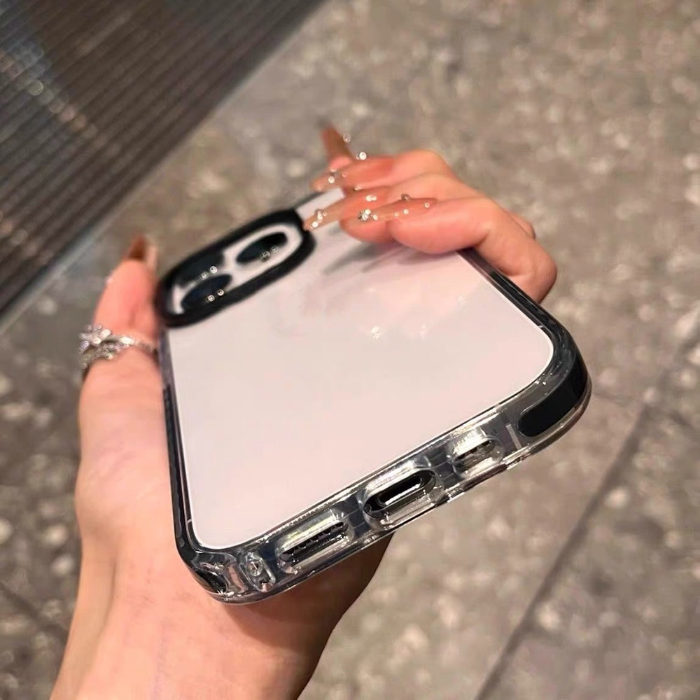 สีม่วงสีชมพูขอบสีเคสโทรศัพท์สําหรับiPhone 17 Pro Max 17 Air 16 Plus 15 14 13 12 11 Pro Maxครอบคลุมเต็มรูปแบบกันกระแทกป้องกันโปร่งใสสีFrosted Soft Cover - รูปที่ 7