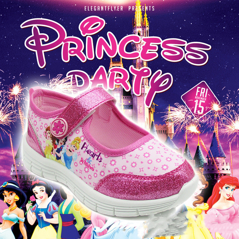 Disney รองเท้ากีฬา รองเท้าวิ่ง ขนาดเล็ก สีขาว สําหรับเด็กผู้หญิง นักเรียน