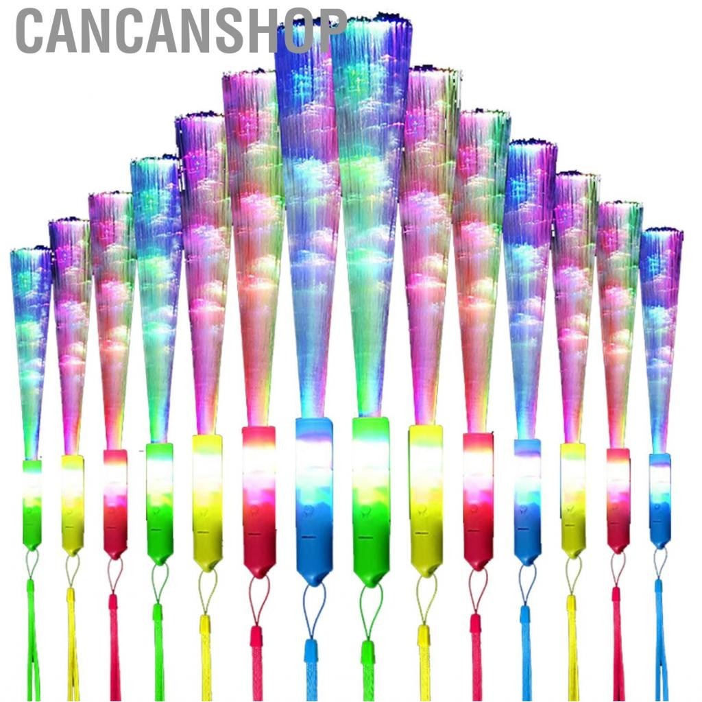 Cancanshop Flashing Sticks  3 Light Modes 120 Pieces LED Fiber Optic Wands Multi Purpose for Party