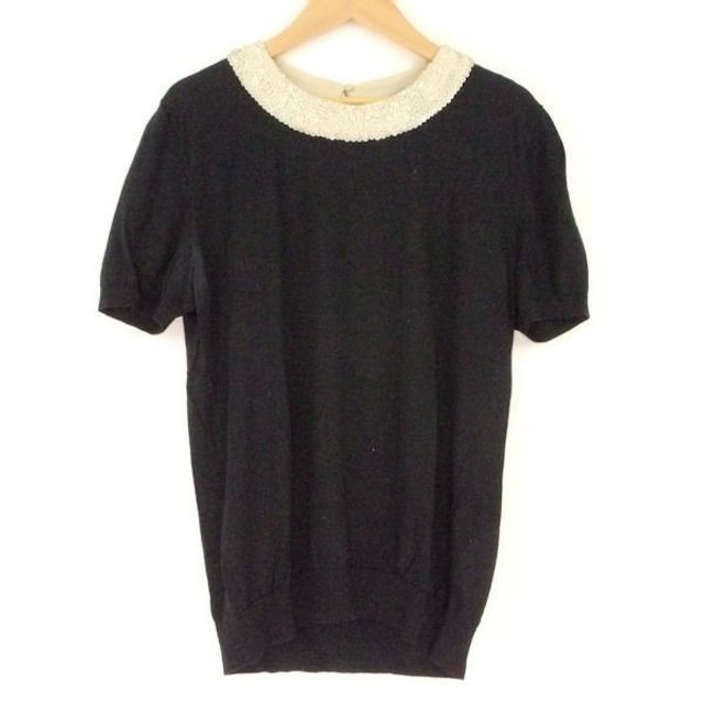 Max Mara Sweater Wool Black Short Sleeve Direct from Japan Secondhand