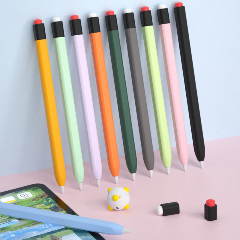เคสปากกาสไตลัส ซิลิโคนนิ่ม บางพิเศษ กันลื่น หลากสี สําหรับ Apple Pencil 2