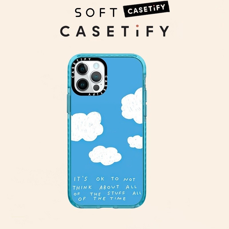 Casetify เคสโทรศัพท์มือถือแบบนิ่ม กันกระแทก ลายก้อนเมฆสีฟ้า สําหรับ iPhone 15ProMax 15Pro 15Plus 15 14 13 12 11 Pro Max X XS XR