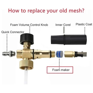 ZHOUA 1 ชิ้นตาข่ายหัวฉีด,หิมะโฟม Lance ชิ้นส่วน Multi-layer Orifice หัวฉีดเคล็ดลับ, Richer Lather 3000 PSI สําหรับแรงดันสูงเครื่องซักผ้าโฟม Maker กรอง