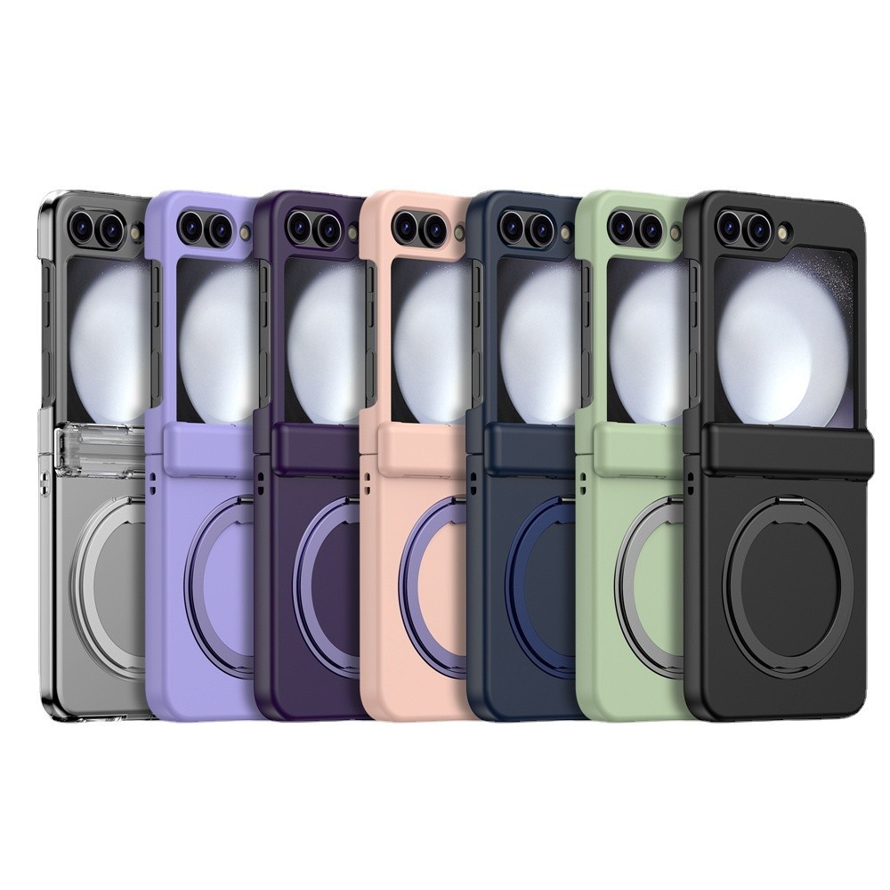 กันชนคู่ปลอกสีชมพูสําหรับ Samsung Galaxy Z Flip 6 5 การออกแบบอินเทรนด์สีลูกกวาด Z Flip6 Flip5 Flip Z 5 พร้อมวงเล็บเคสโทรศัพท์