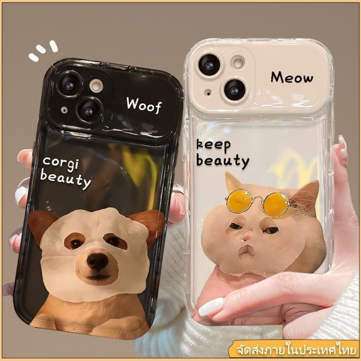 【ส่งจากไทย】จัดส่งภายใน 48 ชั่วโมง แมวและสุนัขสวมหน้ากากอนามัย เคสไอโฟน11 เคส For iPhone 11 12 Pro Max 7 8 Plus SE Case
