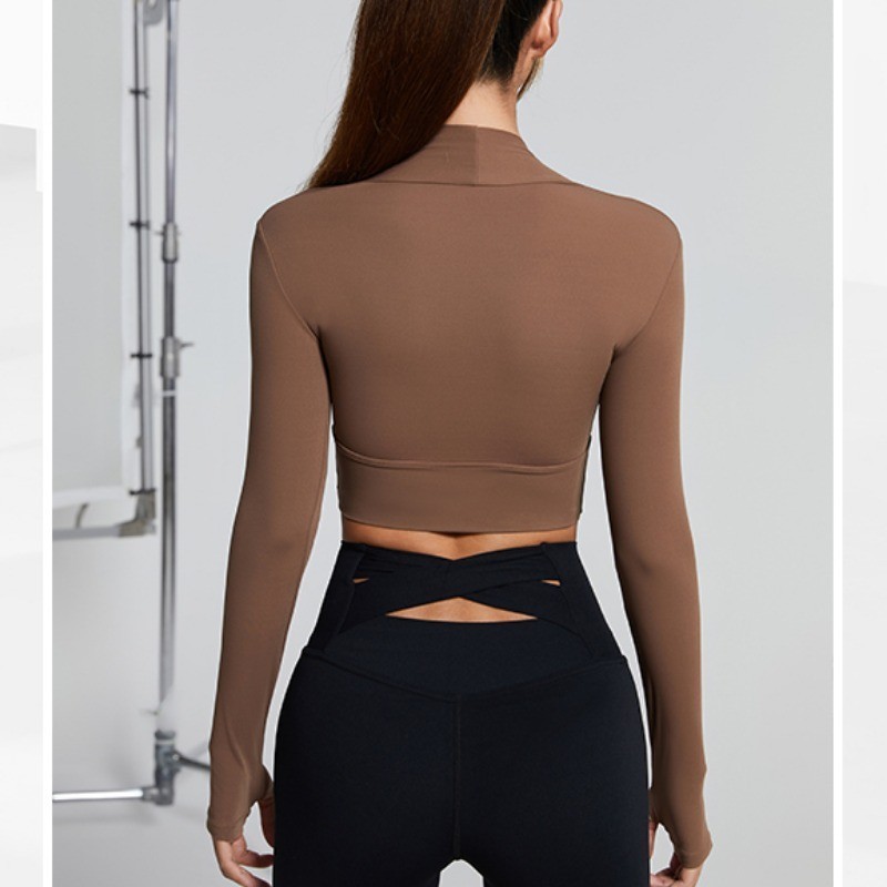 【LASYYOGA】เสื้อกีฬาแขนยาว ระบายอากาศได้ดี สวมใส่สบาย เหมาะกับใส่เต้นรํา เล่นโยคะ ฟิตเนส สําหรับผู้หญิง - รูปที่ 3